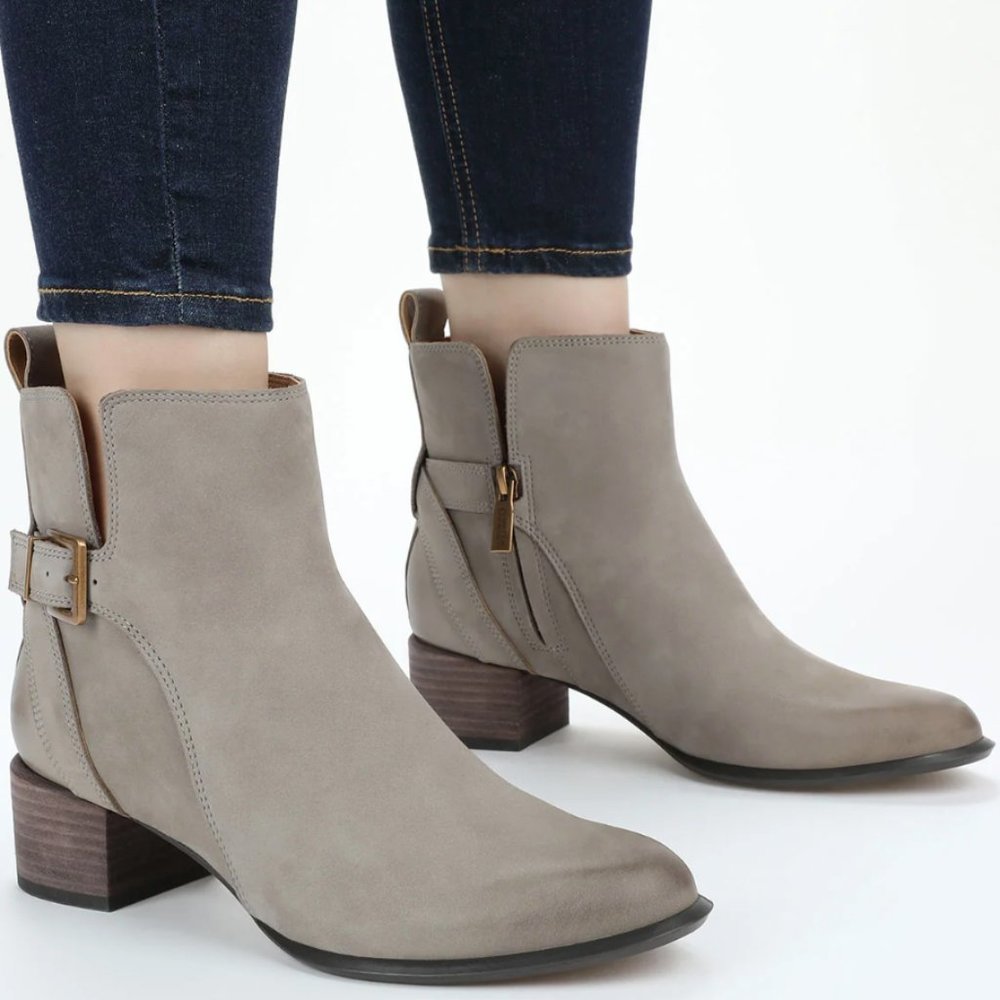 VIONIC SIENNA WATERPROOF ANKLE BOOT (WOMEN) - STONE NUBUCK - Picture 1 of 9